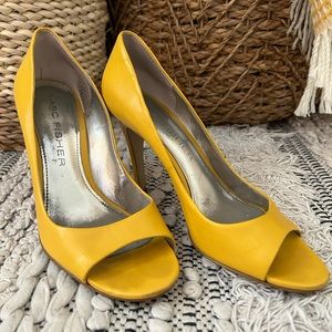 Women’s Marc Fisher Yellow Peep Toe Pumps